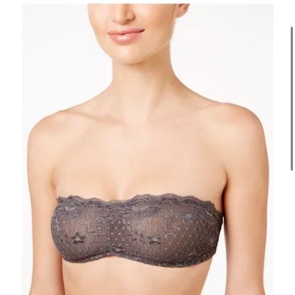 NWT Free People Lace Essential Bra in Charcoal